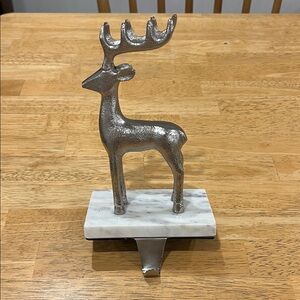 Silver Reindeer Stocking Holder